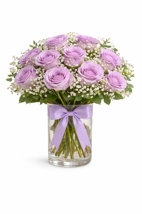 Dozen Lavender Roses